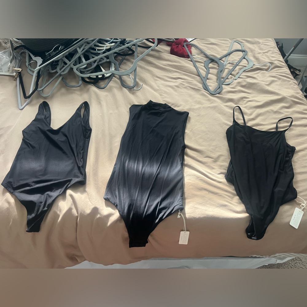 3 PACK AERIE Black BodysuitS